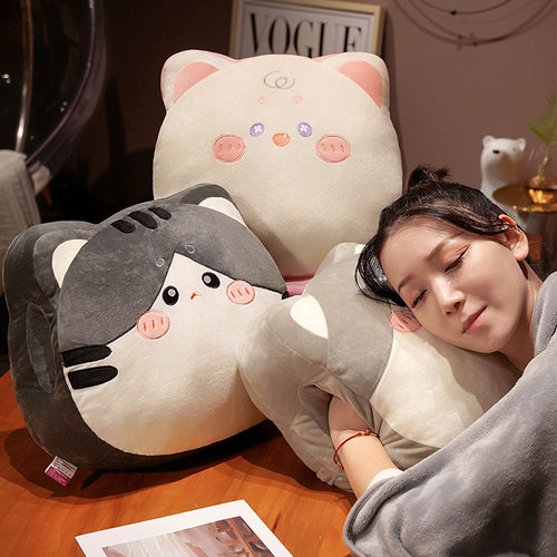 猫咪暖手抱枕被子两用靠枕车载办公室午睡神器枕头毯子二合一加厚