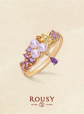 覆古线 线《盛宴》覆古设计高级感宫廷气质天然珍珠纯银戒指环