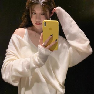 设计感毛衣女V领套头秋季宽松慵懒风针织衫上衣吊带两件套早秋