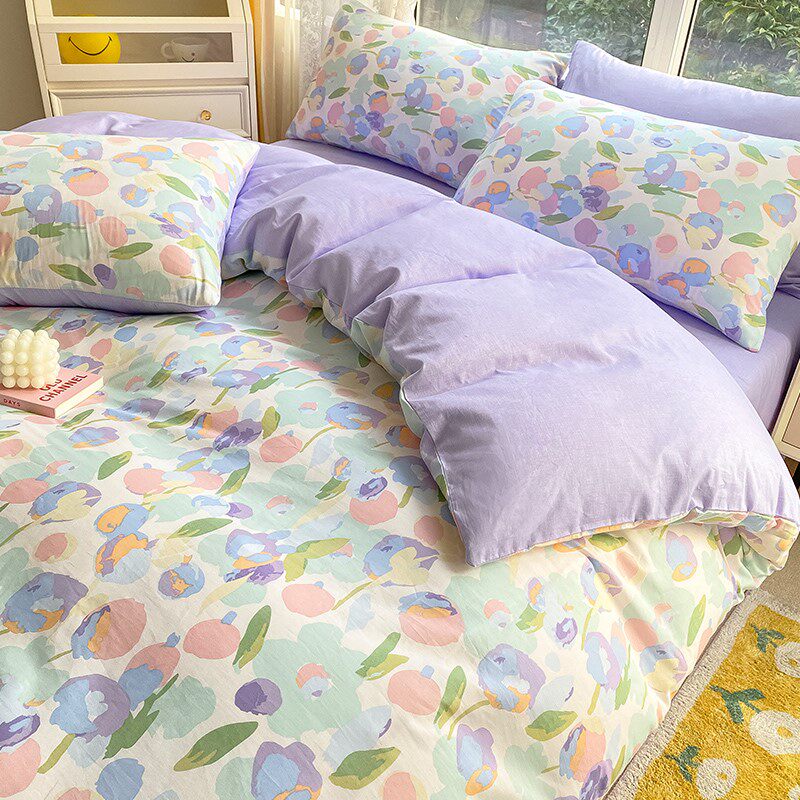 小碎花纯棉被套单件150x200单人100全棉被单田园床单被罩200x230