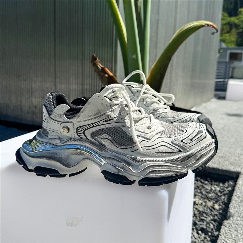 【帽子先森】哇脏脏复古老爹鞋男真皮做旧运动鞋厚底增高低帮鞋潮