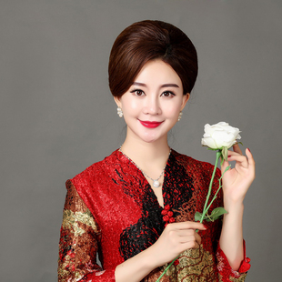 大码 中老年女装 压皱真丝旗袍连衣裙妈妈装 2020春秋季 旗袍裙子 新款