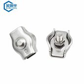 现货金固牢Kj 饰夹头卡头锁头卡扣钢丝绳单卡双卡 4804不锈钢夹装