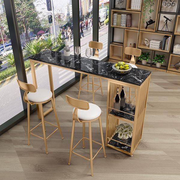 吧台桌 家用大理石酒吧桌简约靠墙长条高脚桌隔断柜金色北欧岩板,住宅家具,吧台,淘宝优惠券,粉丝福利购,淘宝优惠卷