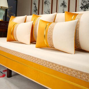 新中式沙发坐垫现代轻奢套罩沙发巾靠背巾防滑高档红木沙发垫盖布