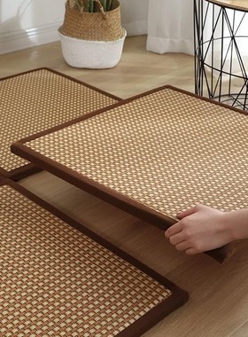 日式拼接凉席地毯藤编席子夏季天地垫客厅茶几P阳台床边榻榻米垫