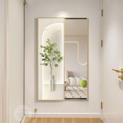 身法关式油风玄装饰画走廊挂画隐藏式推拉512973镜客厅全镜隐形穿