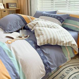 2纯025新款 格全棉棉印花子系28167列被单套