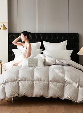 端全棉新款5%鹅绒被加厚吊吊绒冬被9羽绒OYF春秋高被
