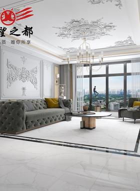 客厅地0砖90x900TJ91T01A连纹通餐色体大理石瓷砖灰现代简约客厅