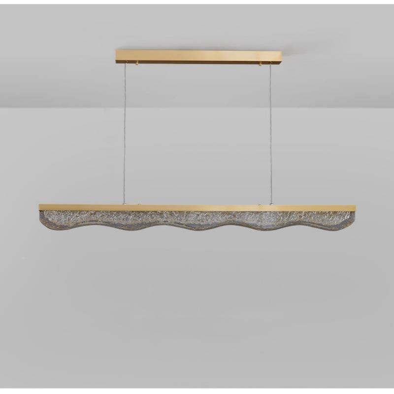 025年款全795条铜树脂高端轻奢长餐厅吊灯设计台师曲线波浪2茶室