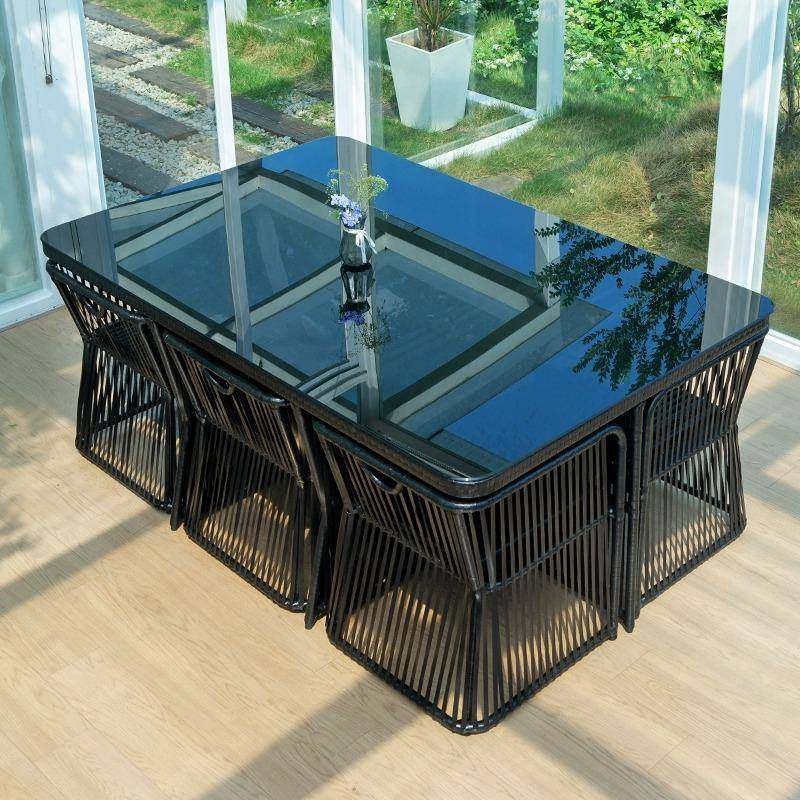 户桌具椅庭院休ASS200闲藤编椅组桌合露台花园室外外茶桌家椅子防,商业/办公家具,商用藤编家具,淘宝优惠券,粉丝福利购,淘宝优惠卷