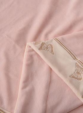 225新款A类高克重0婴儿绒四套-件吉娜系MGE列套1.5m床单款四件淡