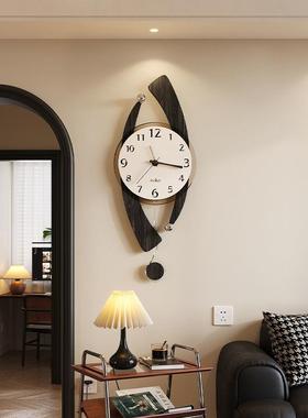美世厅达中风钟表挂钟客新AL101719款现代术复古时钟挂墙艺古石英