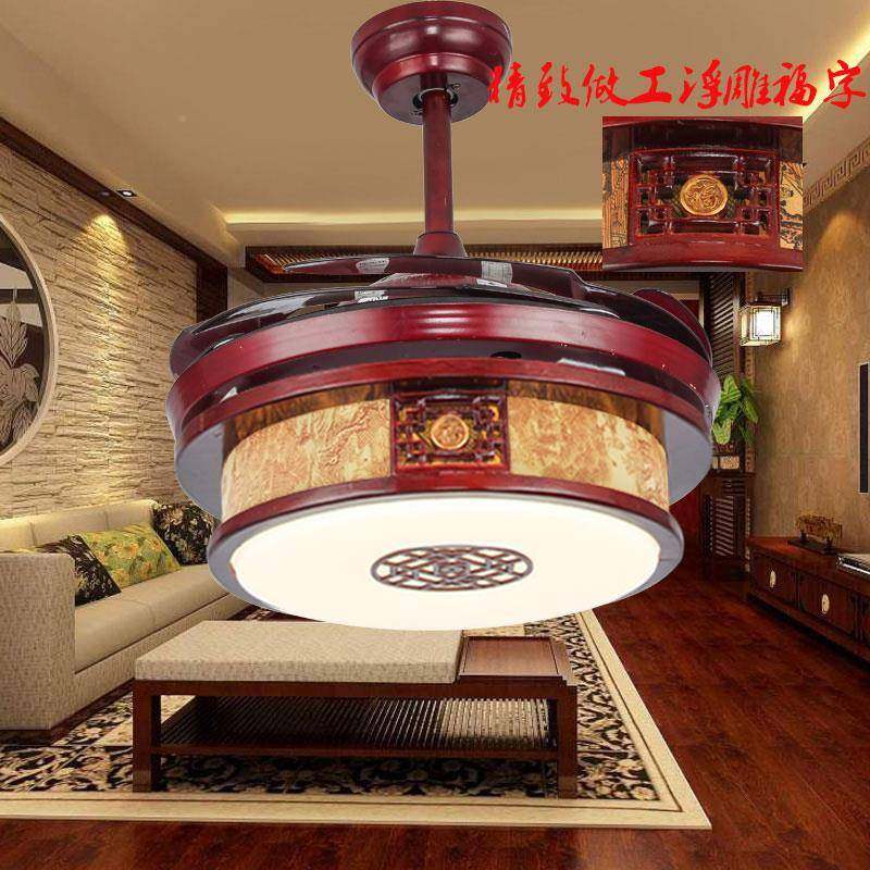 扇新中967式吊扇灯隐形风中灯客厅国风卧室实木复古用餐厅家一体,家装灯饰光源,风扇灯,淘宝优惠券,粉丝福利购,淘宝优惠卷