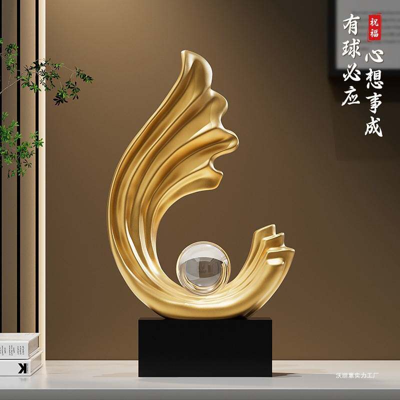 Q办公桌风生水起摆件感客厅电视柜酒柜装饰轻奢办公室艺术工艺品L