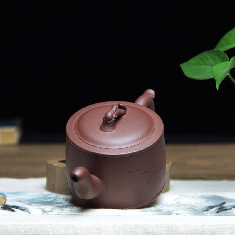 宜兴大口紫砂壶一件起批纯手工紫泥龙壶家用手把泡茶壶茶具 250ml