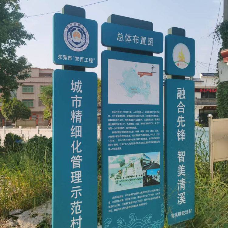 景区平面图导引图户外不锈钢烤漆广告牌软膜灯箱发光字展示架