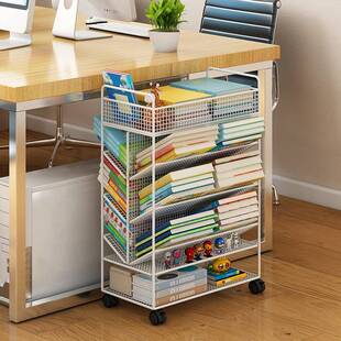 桌下桌移动书架教室课简易tong007带书轮置物架学生桌旁落可地书