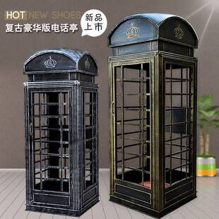 工厂直销 新款英伦风复古电话亭模型摄影道具大型落地展馆摆件