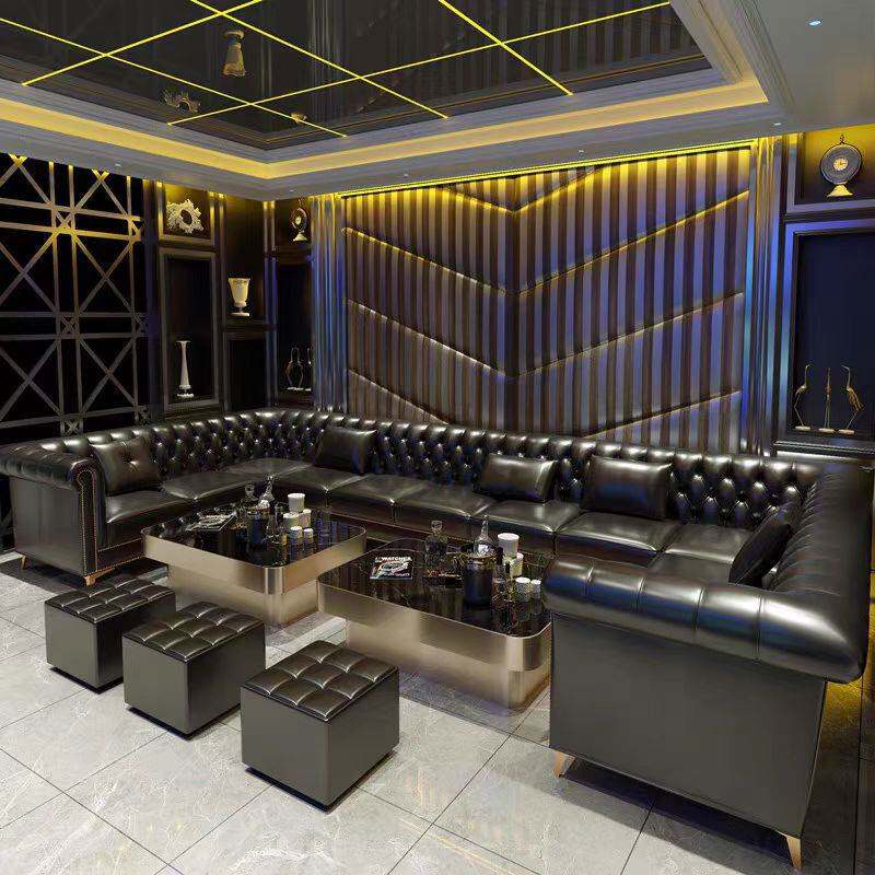 ktv沙发私人影院酒吧夜总会包厢清吧歌舞厅茶几组合实木商用