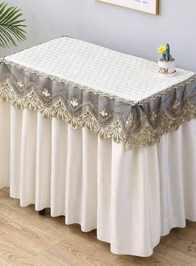 桌长方形老式缝纫机套布罩床头柜盖布欧式床头柜盖巾F99M6HTJ防尘