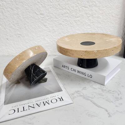 板轻家奢简约天然大理石托盘居装饰品摆件LTM客厅样间装饰盘果托