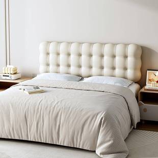 小奶泡床头软包靠F99S679M改背造奶无风新款 榻榻米床头靠垫皮革靠