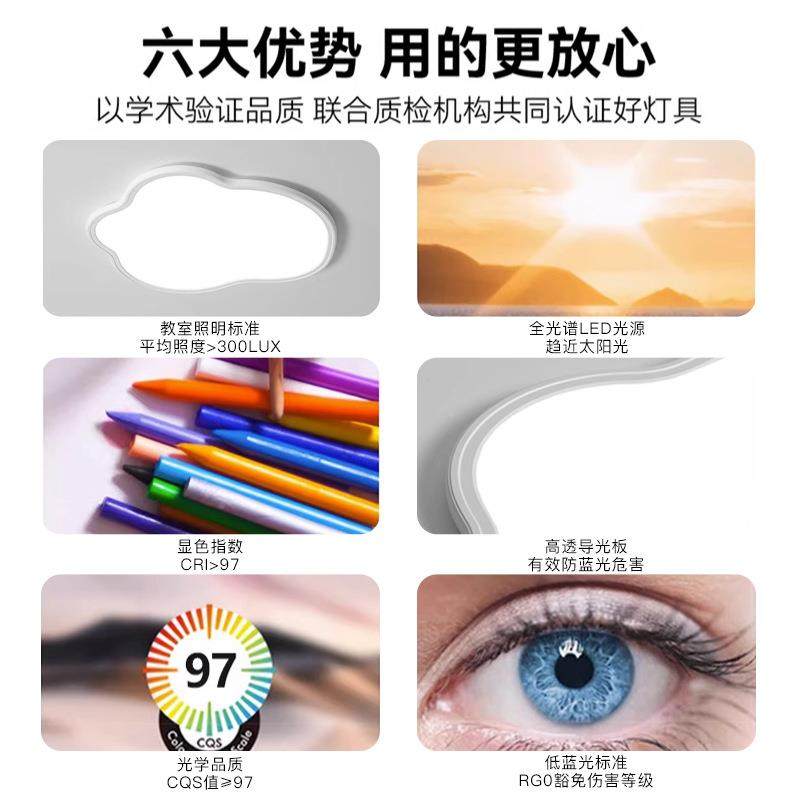 主卧室儿吸顶房灯超薄约书简房全908光谱护眼灯具浪漫女孩童间云,家装灯饰光源,客厅吸顶灯,淘宝优惠券,粉丝福利购,淘宝优惠卷