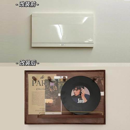 电箱装饰画实木F986M6J8黑胡红桃电闸配电箱表遮挡挂画网丑免遮打