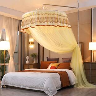 1.5m 蚊帐1.2米1.8m床家用儿童支架圆顶吊顶免安装 天地杆新款