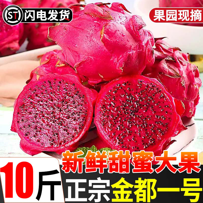 广西新鲜红心火龙果10斤金都一号