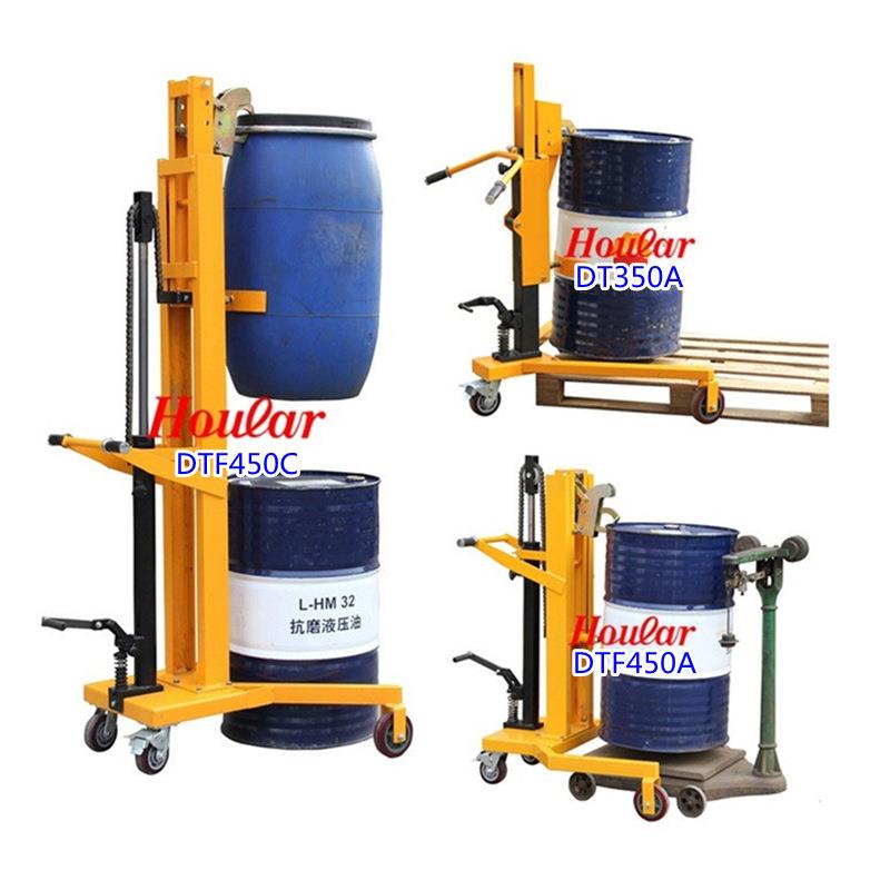 现货450kg脚踏式油桶车搬运车DTF450B液压油桶手推车钢制油桶车
