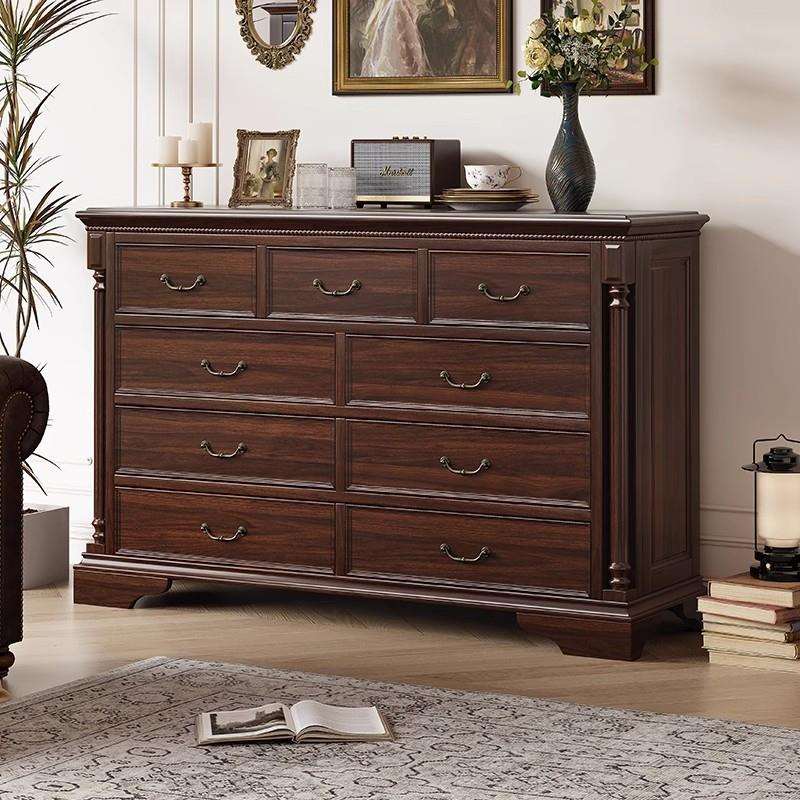 美式全实木斗柜客厅靠墙乡村简约九斗柜小户型卧室复古收纳储物柜