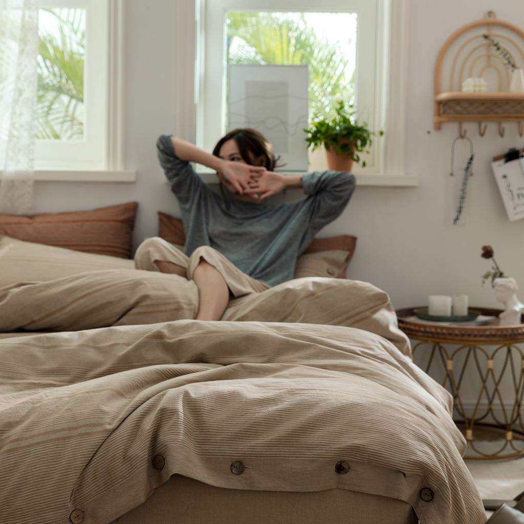 A类全棉水洗棉四件套纯色提花三件套纽扣款民宿套件酒店床单纯棉,电子元器件市场,其它元器件,淘宝优惠券,粉丝福利购,淘宝优惠卷