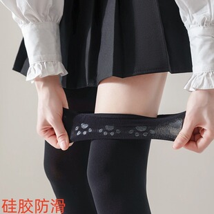 过膝盖长筒袜子女高筒大腿丝袜硅胶防滑春夏薄款长腿袜jk半截夏季