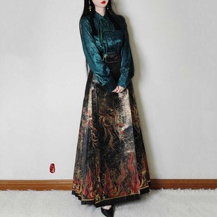 未央宫【金乌】马面裙套汉服女装织金秋冬日常汉服刺绣古典风改良
