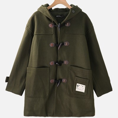 XXX系列冬季羊毛夹棉中长款大衣男女款连帽毛呢外套中性款M8242