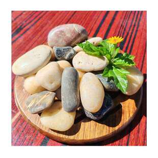 石头温泉泡池专用黄卵石3-5cm防滑铺贴石天然圆润鹅卵石池壁装饰