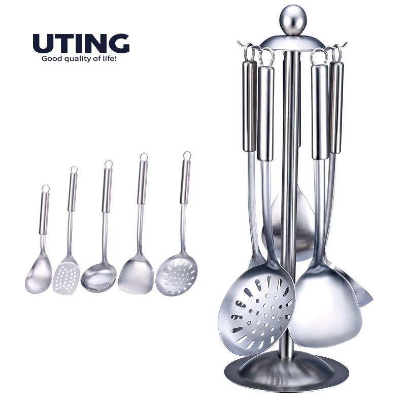 优厨六件套 不锈钢锅铲家用烹饪汤勺漏勺炒菜铲子厨房用具套装