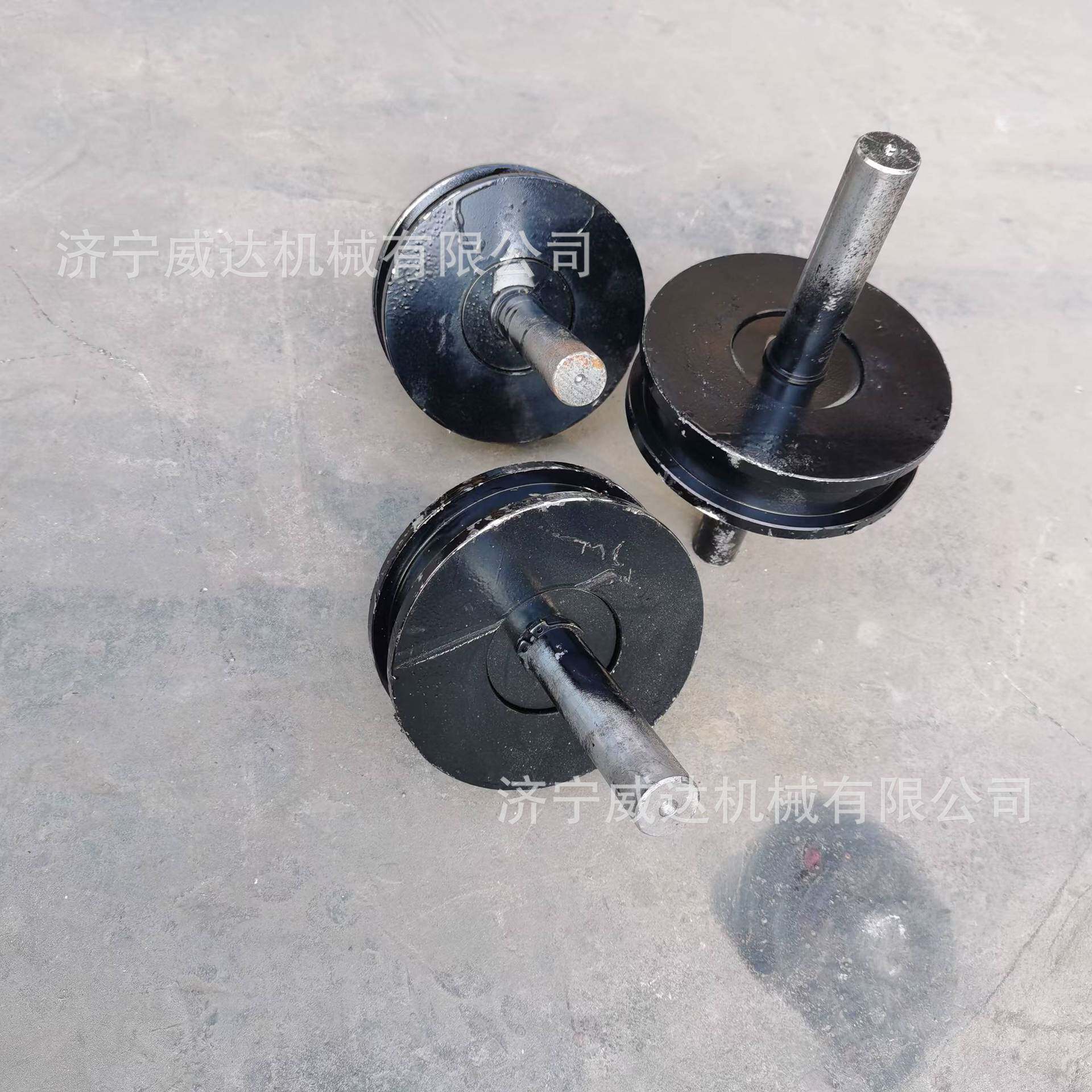 矿车轮轨道用双边轮行走车轮运输用钢丝绳滑轮钢轨轮加厚轨道滑轮