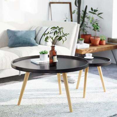 北欧简约网红小茶几客厅卧室家用小户型实木茶几圆形边几小茶几桌