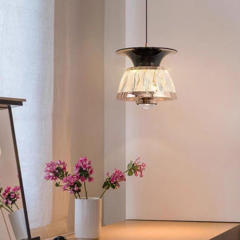 小吊灯餐厅卧室灯轻奢水晶吊线灯书房吧台创意个性现代简约奶油风