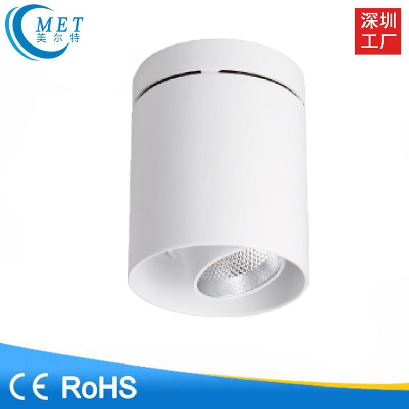 厂家直销 高端圆形COB明装筒灯 15W25W可调免开孔筒灯射灯
