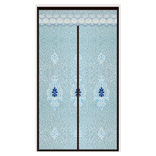 门帘磁铁对吸隔断卧室家用防蚊挡风厨房家用免打孔布帘子遮挡冬季