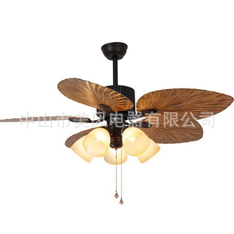 美式吊扇灯 餐厅带灯电风扇灯欧式复古客厅家用带灯电扇变频遥控,家装灯饰光源,风扇灯,淘宝优惠券,粉丝福利购,淘宝优惠卷