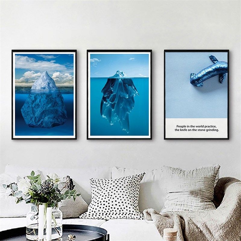 防水卫生间北欧海鱼冰山一角风景装饰画客厅餐厅卧室酒店晶瓷挂画,家居饰品,现代装饰画,淘宝优惠券,粉丝福利购,淘宝优惠卷