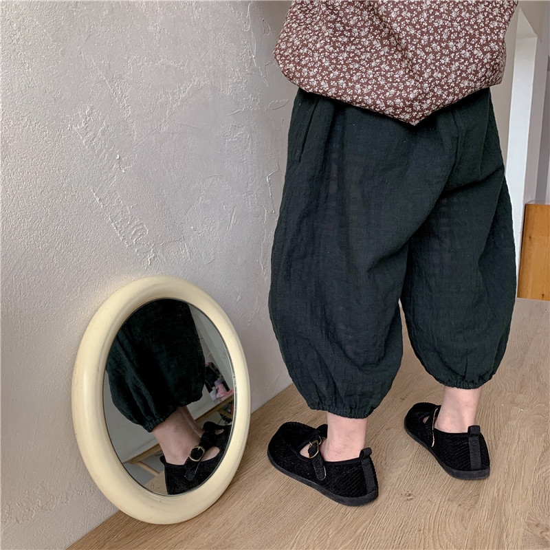 男童2022春季新款纯色棉麻灯笼九分裤女童森系洋气休闲七分阔腿裤,童装/婴儿装/亲子装,裤子,淘宝优惠券,粉丝福利购,淘宝优惠卷