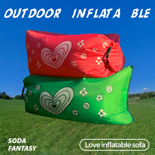 汽水幻想户外野餐露营懒人充气沙发空气床音乐节可携式单人气垫躺