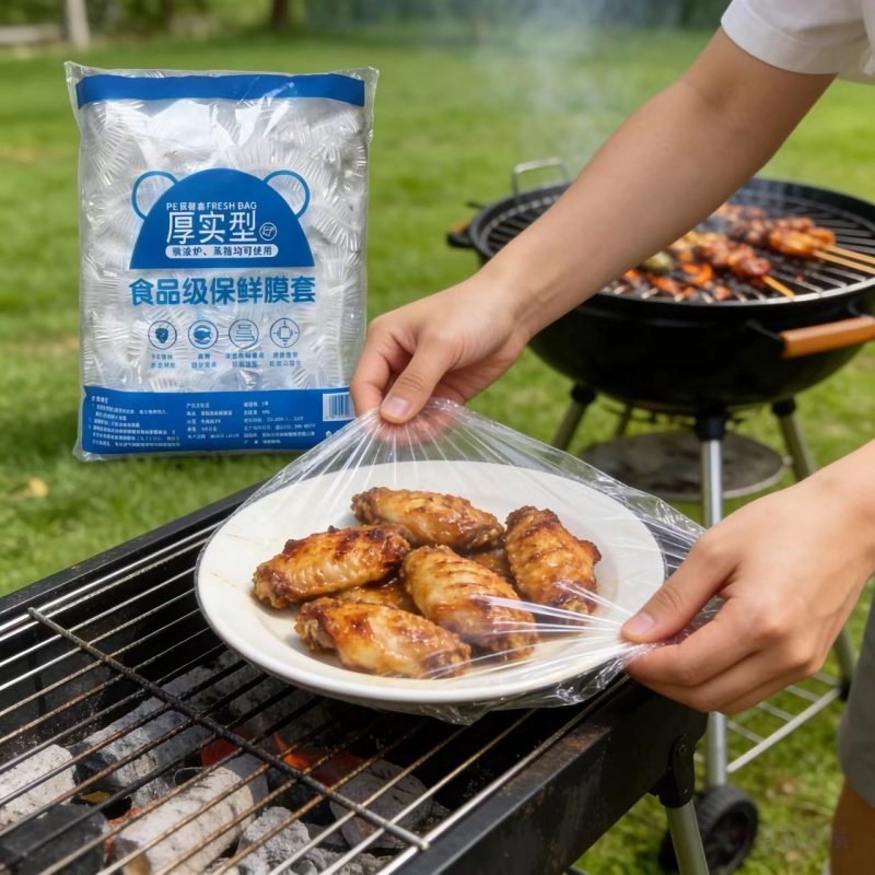 户外野营野炊烧烤食物防尘防虫保鲜膜套家用多功能野餐用品